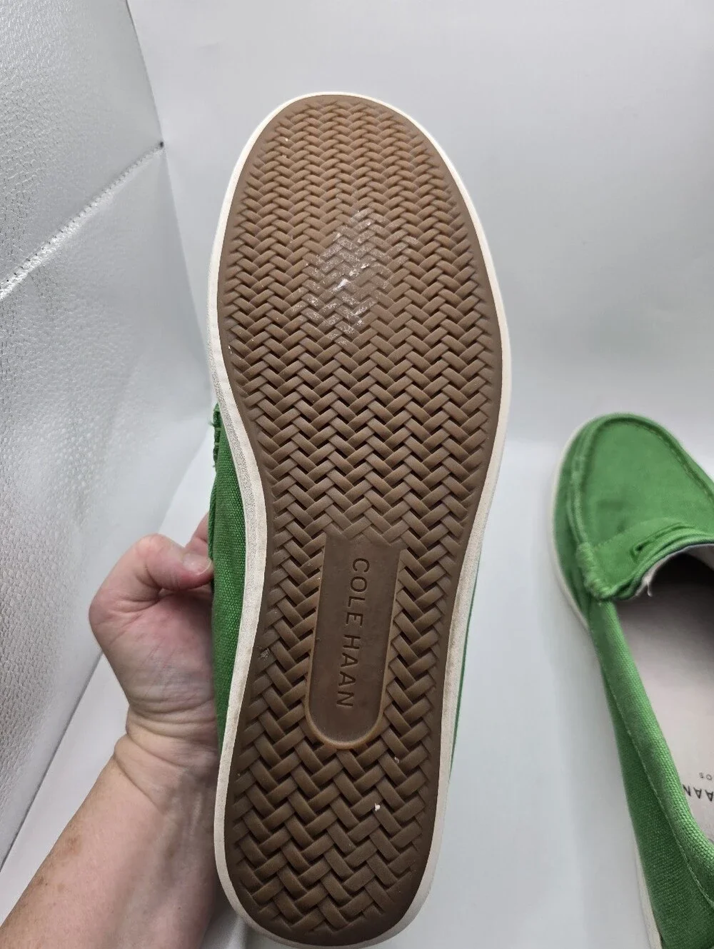 Cole Haan Green Canvas Penny Loafers/boat Shoes. Gently Worn. Preppy. Mens 12